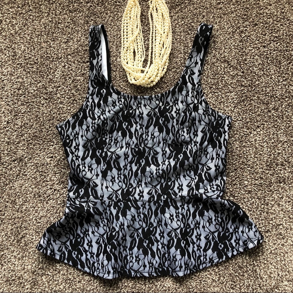 🚫🚫🚫SOLD🚫🚫🚫 Express Lace Peplum Tank